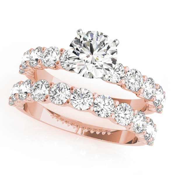 Single Row Diamond Engagement Ring, style 50631, On hand view in rose gold