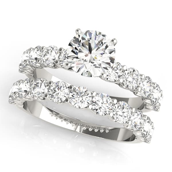 Single Row Diamond Engagement Ring, style 50631, On hand view in white gold or platinum