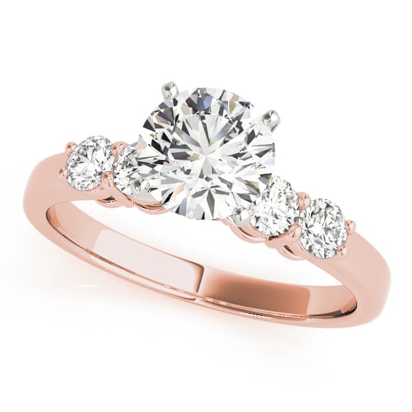 4-Stone Shared Prong Engagement Ring, style 50633, Front view in rose gold