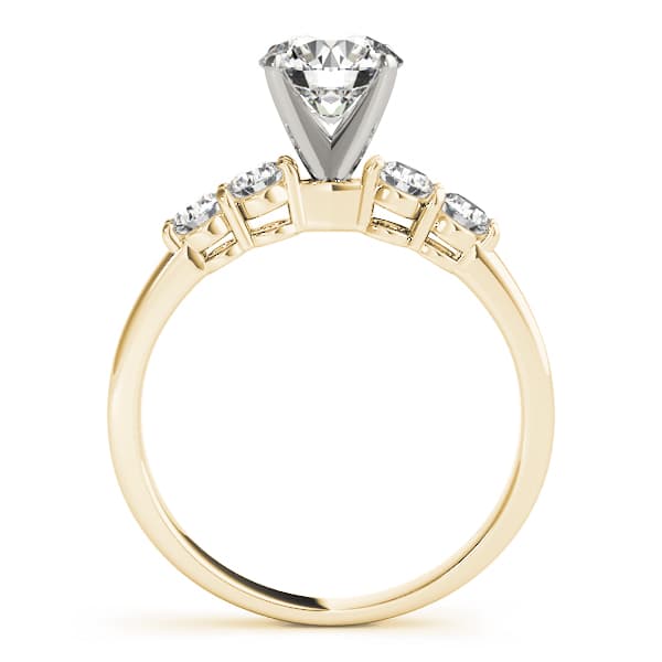 4-Stone Shared Prong Engagement Ring, style 50633, Side view in yellow gold