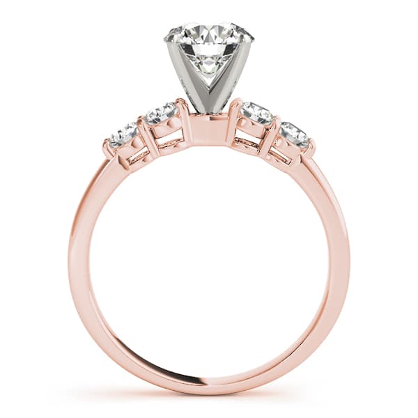 4-Stone Shared Prong Engagement Ring, style 50633, Side view in rose gold