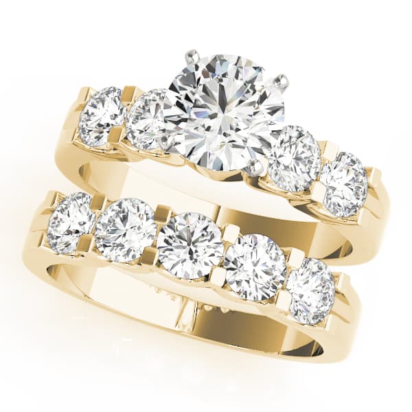 Single Row Prong Set Engagement Ring, style 50634, On hand view in yellow gold