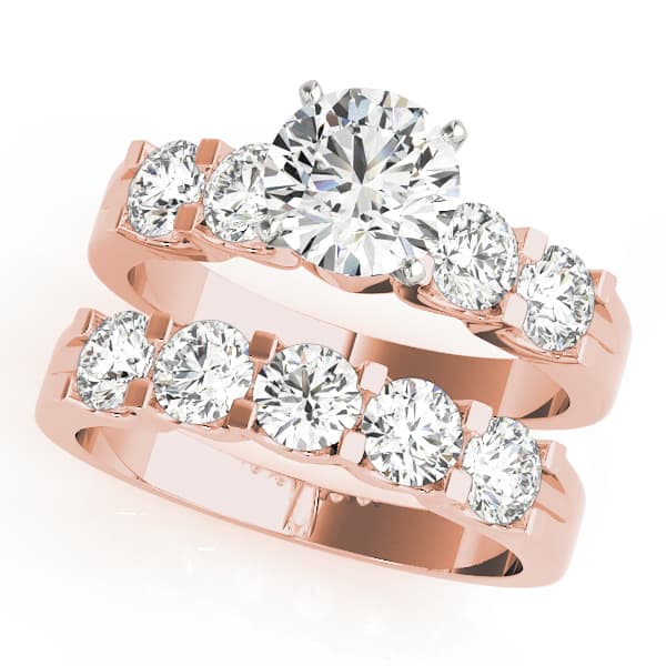 Single Row Prong Set Engagement Ring, style 50634, On hand view in rose gold