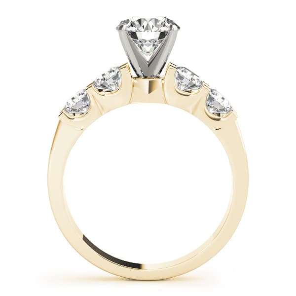 Single Row Prong Set Engagement Ring, style 50634, Side view in yellow gold