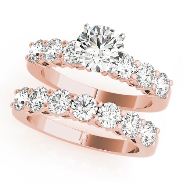 Wedding Band (0.7 ct. tw.), Top view in rose gold