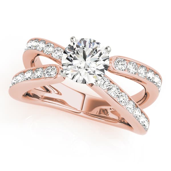 Multi-Row Engagement Ring, style 50636, Front view in rose gold
