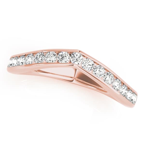 Curved Wedding Band (0.47 ct. tw.), Front view in rose gold