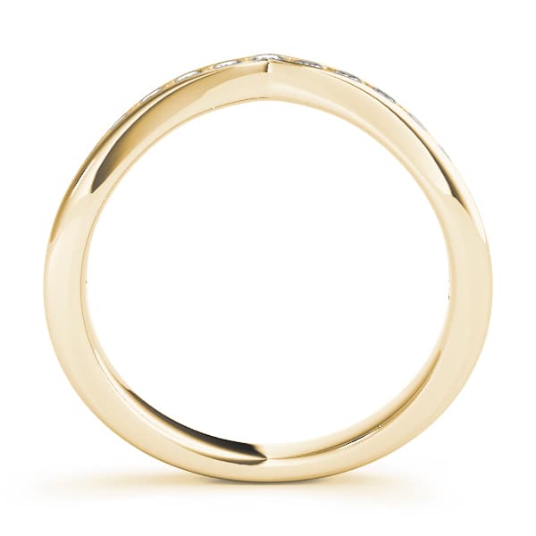 Curved Wedding Band (0.47 ct. tw.), Side view in yellow gold