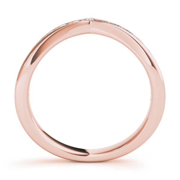 Curved Wedding Band (0.47 ct. tw.), Side view in rose gold