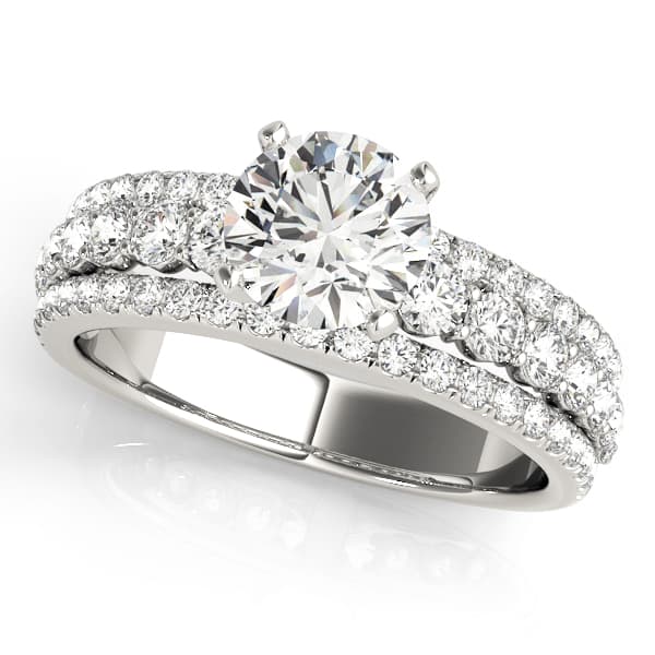 3-Row Engagement Ring — style 50637 in 10k White Gold