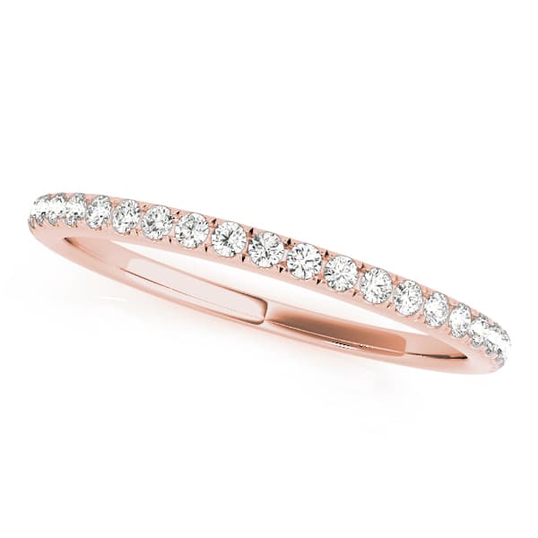 Prong Set Wedding Band (0.17 ct. tw.), Front view in rose gold