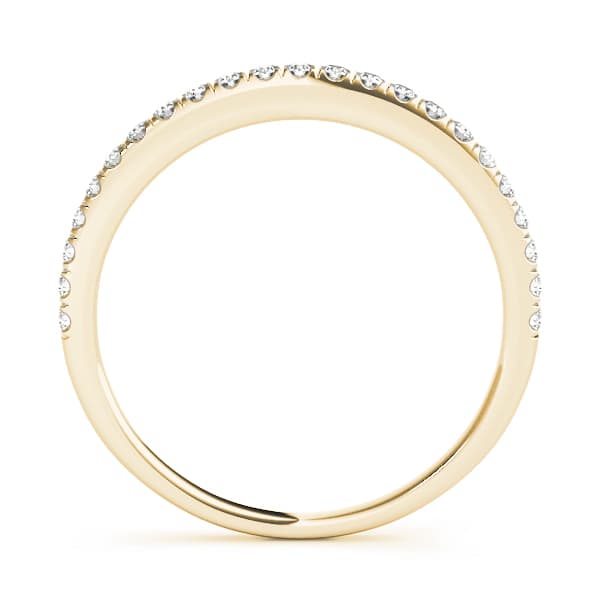 Prong Set Wedding Band (0.17 ct. tw.), Side view in yellow gold