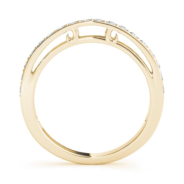 Prong Set Wedding Band (1/4 ct. tw.), Side view in yellow gold