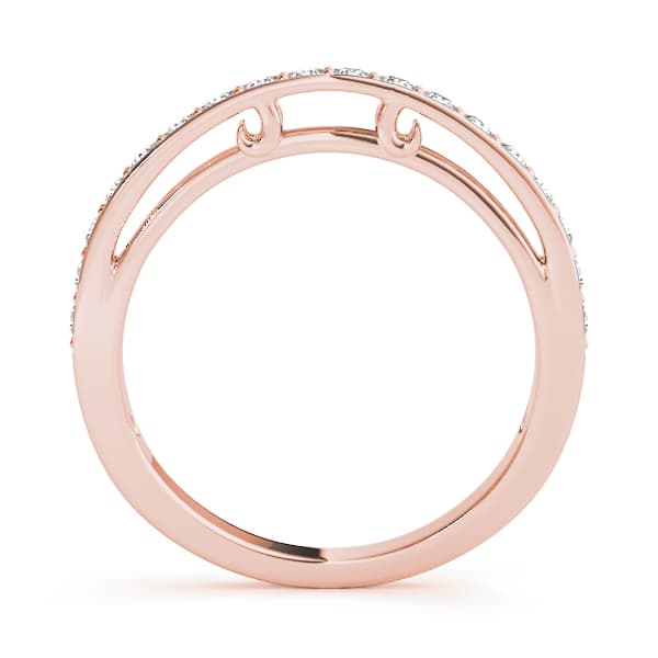 Prong Set Wedding Band (1/4 ct. tw.), Side view in rose gold
