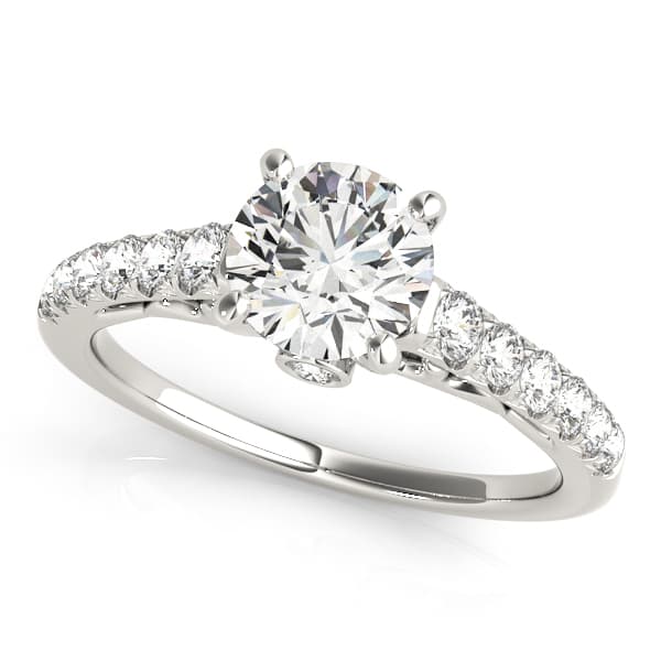 Single Row Prong Set Engagement Ring — style 50639 in 10k White Gold