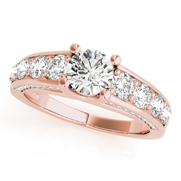 Trellis Engagement Ring, style 50640, Front view in rose gold
