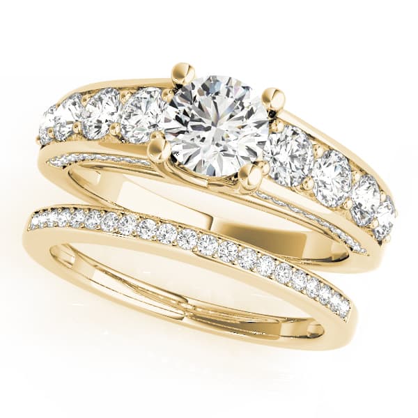 Trellis Engagement Ring, style 50640, On hand view in yellow gold