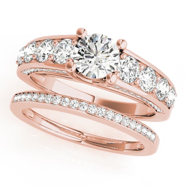 Trellis Engagement Ring, style 50640, On hand view in rose gold