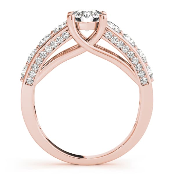 Trellis Engagement Ring, style 50640, Side view in rose gold