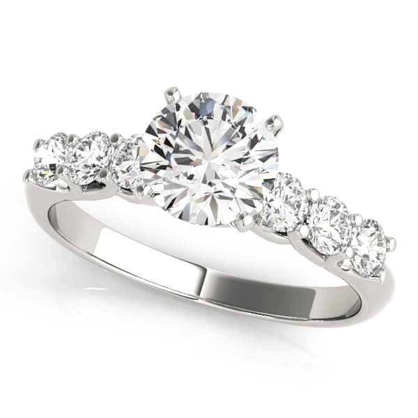 Single Row Trellis Engagement Ring — style 50641 in 10k White Gold