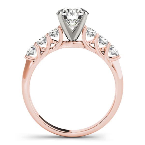 Single Row Trellis Engagement Ring, style 50641, Side view in rose gold