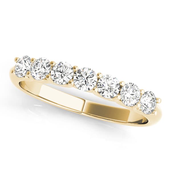 Prong Set Wedding Band (1/2 ct. tw.), Front view in yellow gold