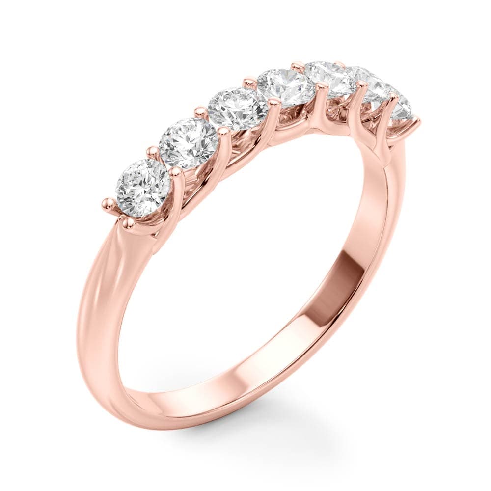 Prong Set Wedding Band (1/2 ct. tw.), Angle view in rose gold
