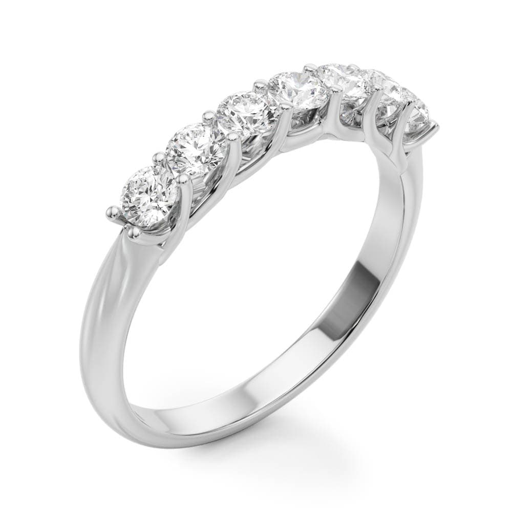 Prong Set Wedding Band (1.4 ct. tw.), Angle view in white gold or platinum