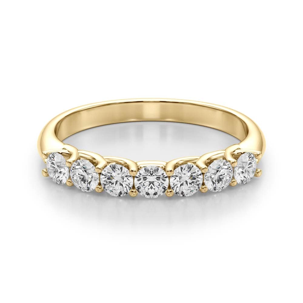 Prong Set Wedding Band (1/2 ct. tw.), On hand view in yellow gold
