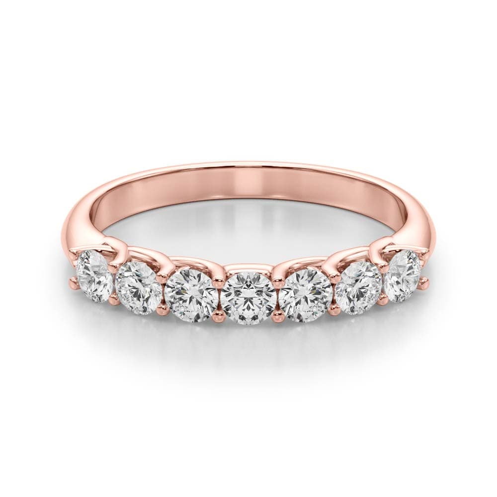 Prong Set Wedding Band (1/2 ct. tw.), On hand view in rose gold