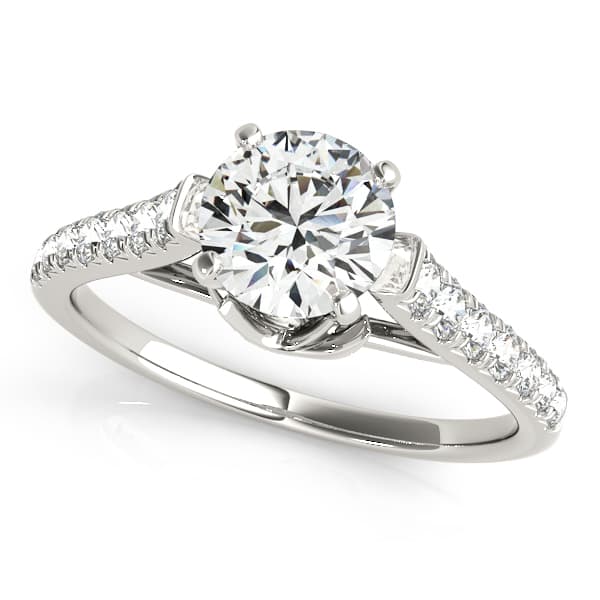 ENGAGEMENT RINGS SINGLE ROW PRONG — style 50643 in 10k White Gold