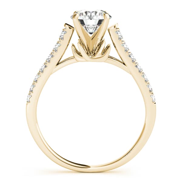 Single Row Prong Engagement Ring, style 50643, Side view in yellow gold