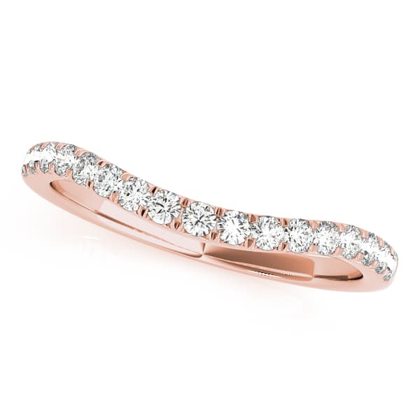 Split Prong Curved Wedding Band (1/4 ct. tw.), Front view in rose gold