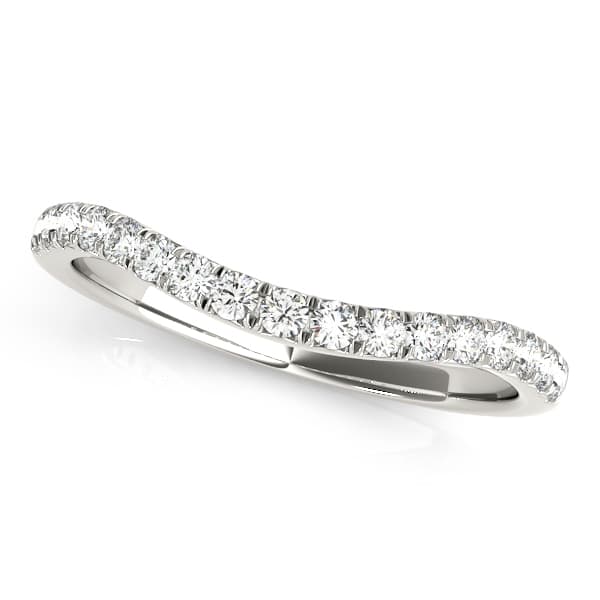 Split Prong Curved Wedding Band — View 1