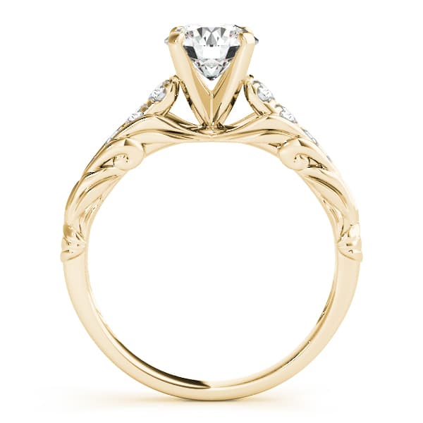 Single Row Prong Engagement Ring, style 50645, Side view in yellow gold