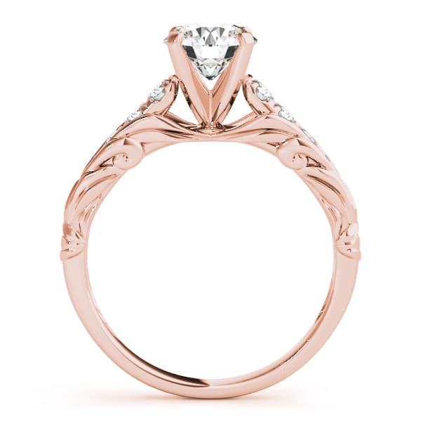 Single Row Prong Engagement Ring, style 50645, Side view in rose gold