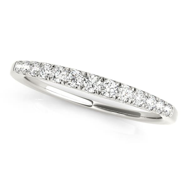 Slighty Curved Wedding Band — White Gold