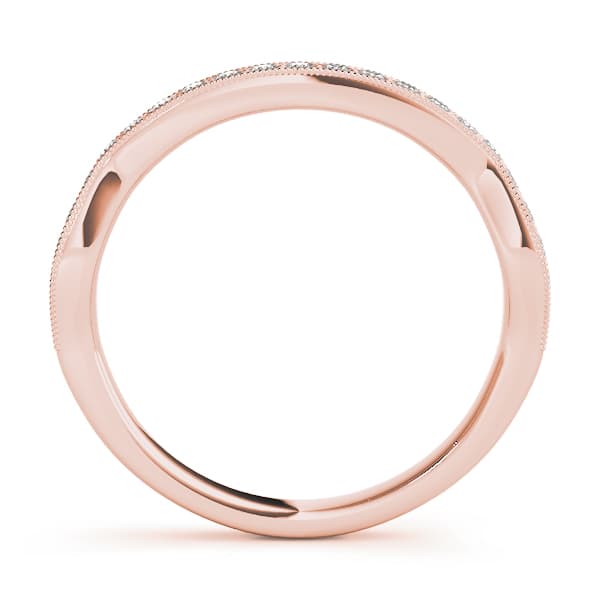 Curved Milgrain Wedding Bands (0.17 ct. tw.), Side view in rose gold