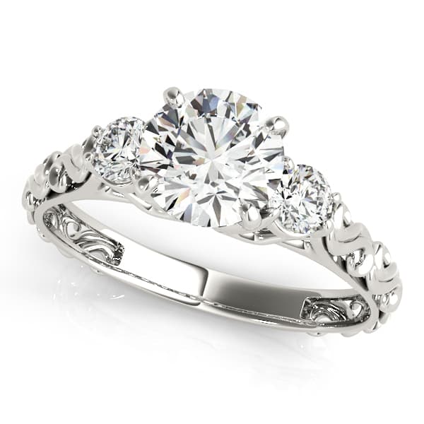 Vintage-Inspired 3-Stone Engagement Ring — style 50647 in 10k White Gold