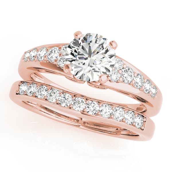 Single Row Prong Set Engagement Ring, style 50649, On hand view in rose gold