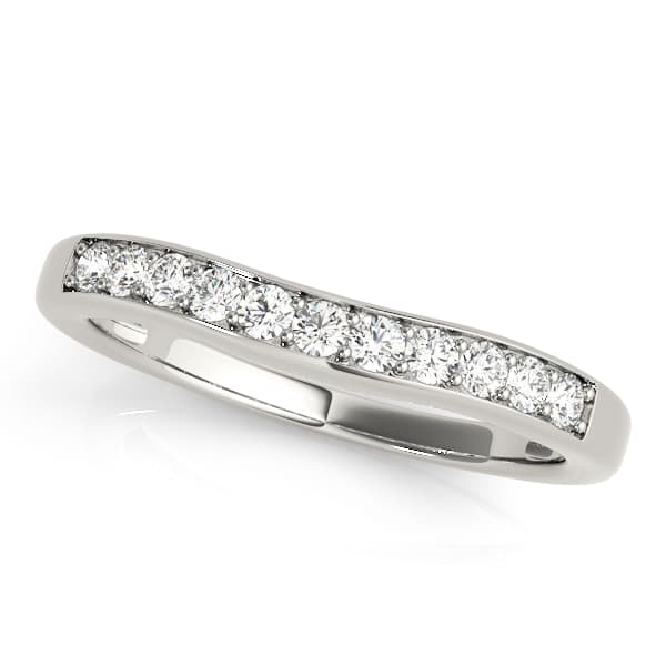 Prong Set Curved Wedding Band — View 1