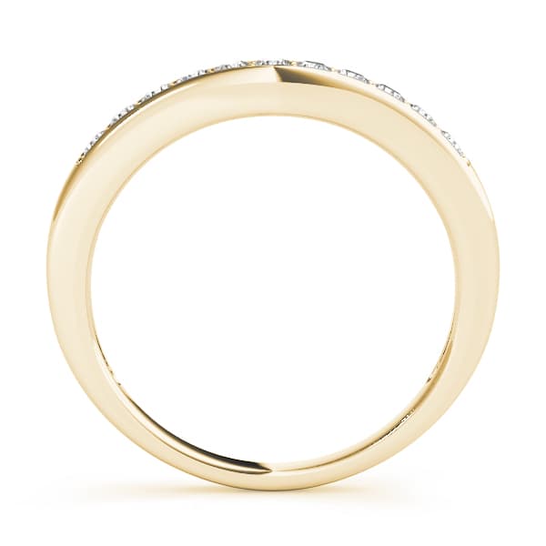 Prong Set Curved Wedding Band (0.28 ct. tw.), Side view in yellow gold