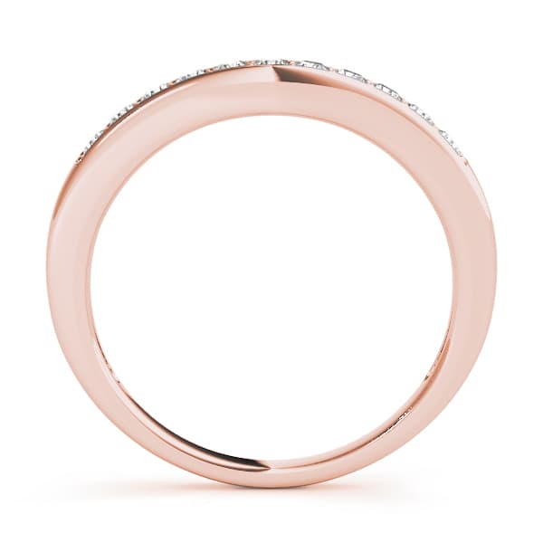 Prong Set Curved Wedding Band (0.28 ct. tw.), Side view in rose gold