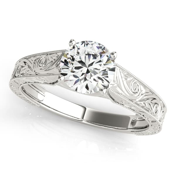 Vintage Inspired Trellis Engagement Ring — style 50650 in 10k White Gold