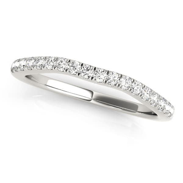 Prong Set Curved Wedding Bands — View 1