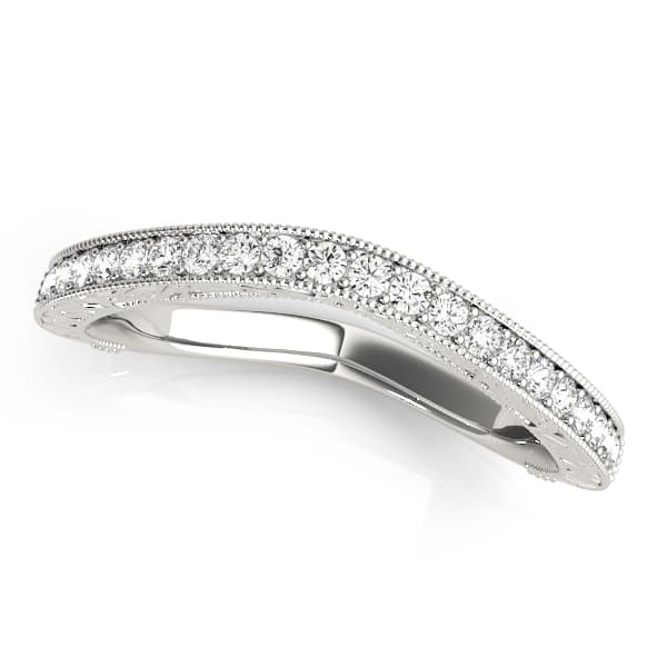 Antique Milgrain Curved Wedding Bands — View 1