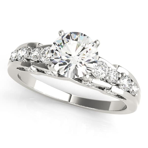 Single Row Prong Set Engagement Rings — style 50653 in 10k White Gold