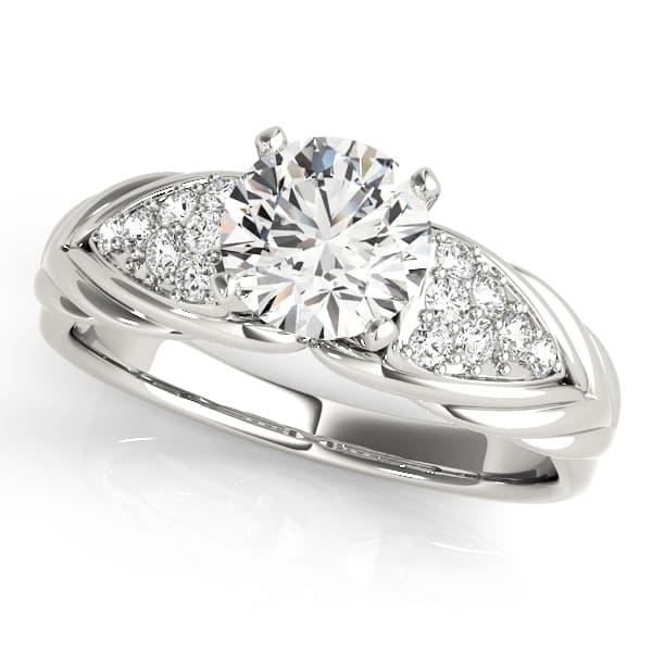 ENGAGEMENT RINGS CLUSTER SIDES — style 50654 in 10k White Gold