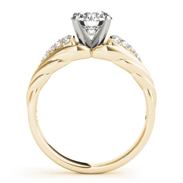 Cluster Sides Engagement Ring, style 50654, Side view in yellow gold