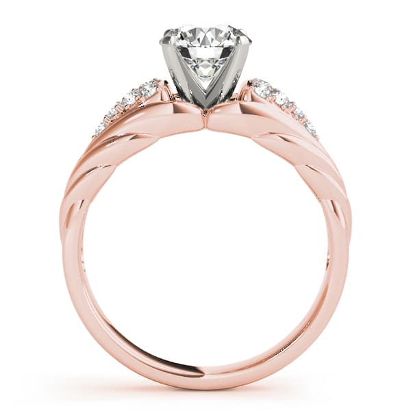 Cluster Sides Engagement Ring, style 50654, Side view in rose gold